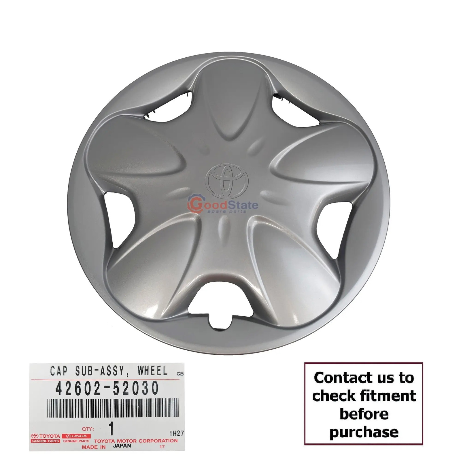 Genuine Toyota Echo Yaris NCP10 SCP10 NLP10 14 Inch Wheel Cover Hub 42602-52030
