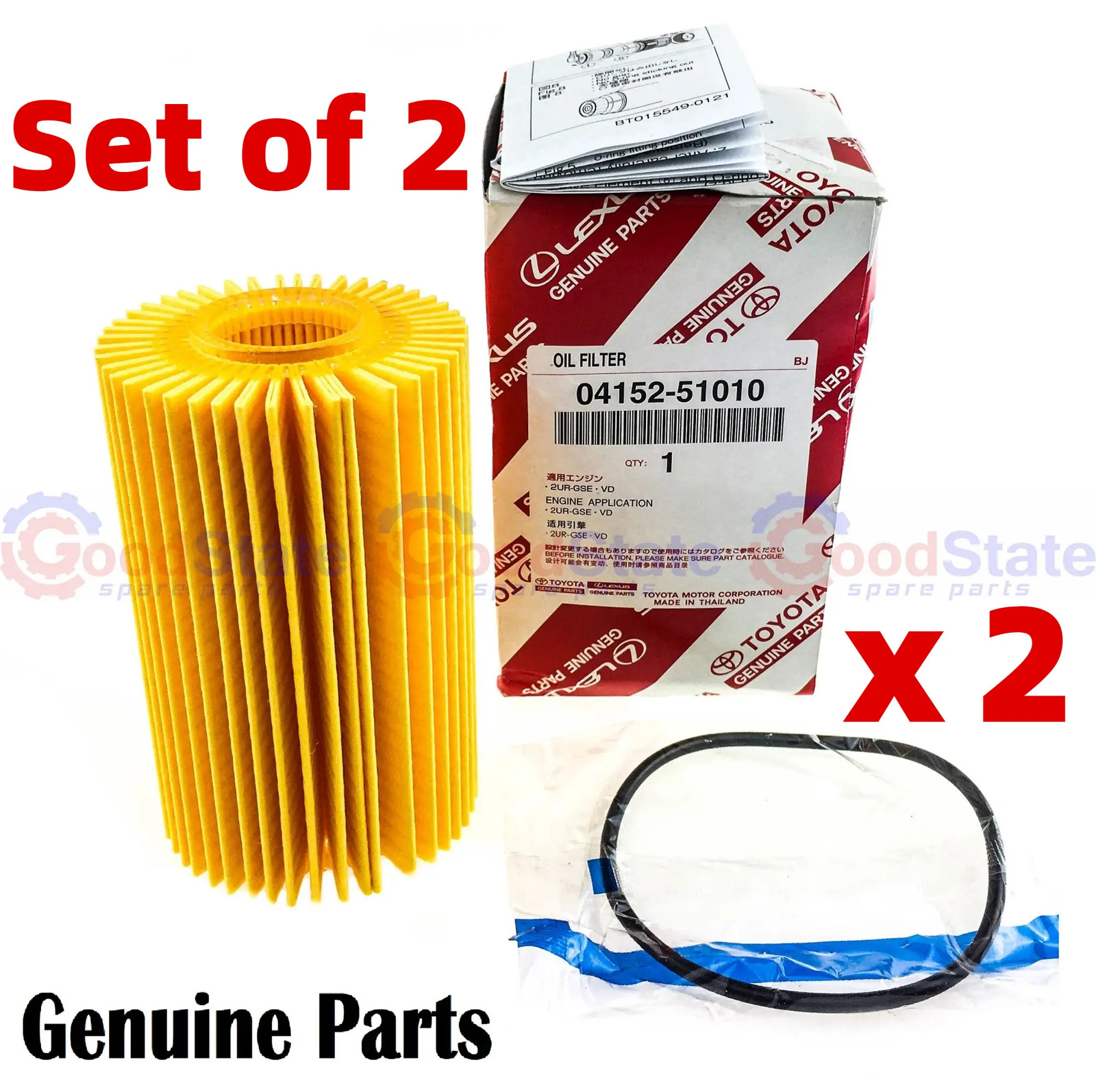 Genuine Toyota LandCruiser 78 76 Series VDJ 1VD 4.5 Diesel V8 Oil Filters x2