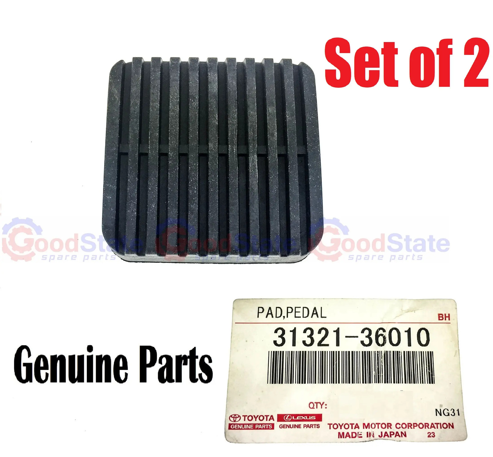Genuine Toyota LandCruiser 45 40 Series FJ BJ Brake Clutch Pedal Pad Rubber x2