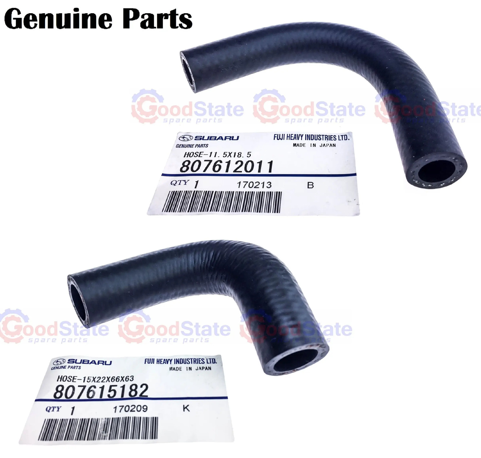 GENUINE Subaru Impreza WRX STi Water Pump Hose Set 1992-2014 807612011