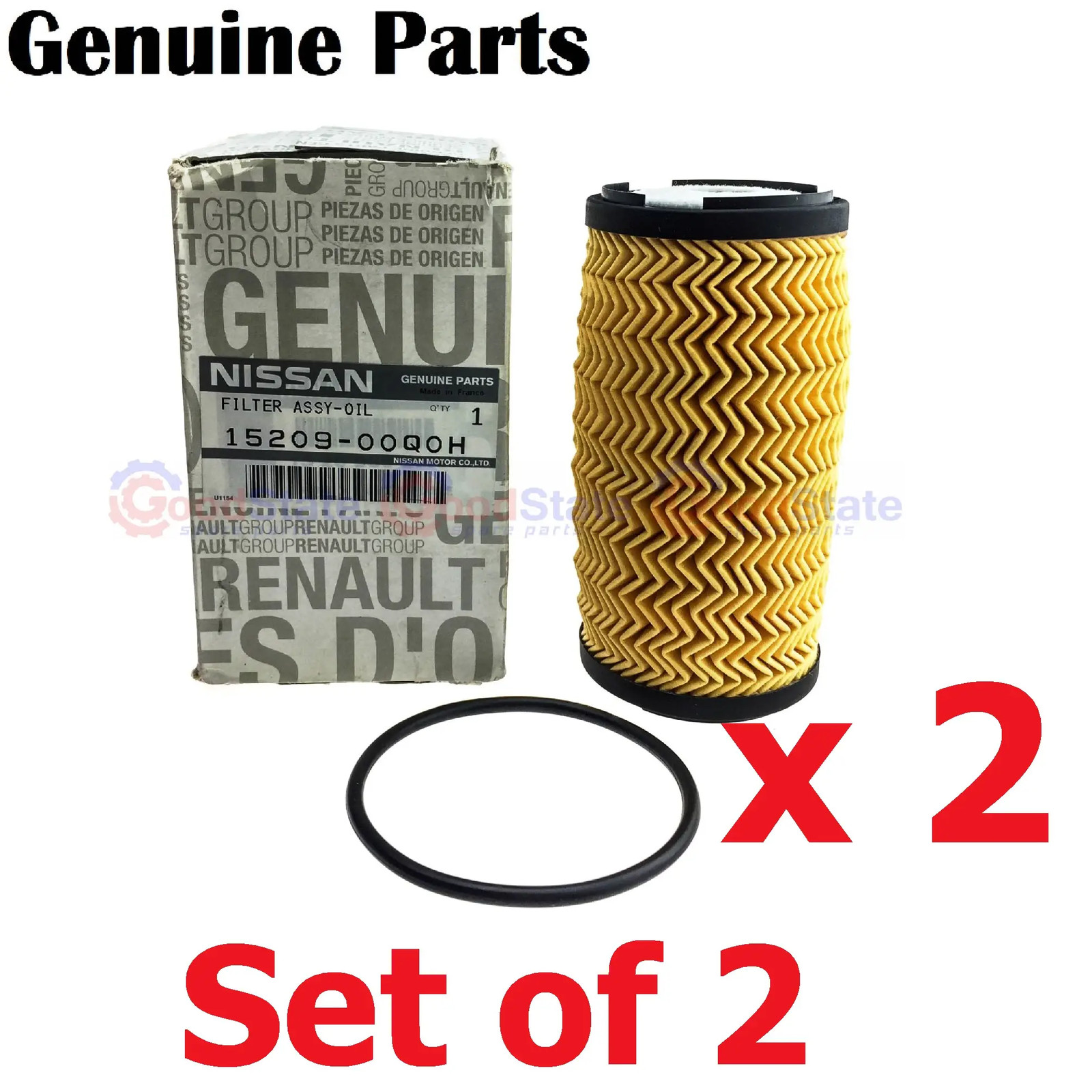 GENUINE Nissan Oil Filter Pack x2 1520900Q0H X-Trail T32 Navara NP300 D23