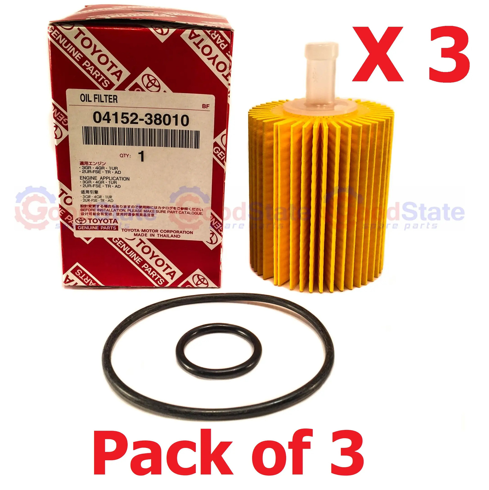 Toyota Genuine FJ Cruiser GSJ15 GSJ10 Majesta URS206 Oil Filter Pack x3