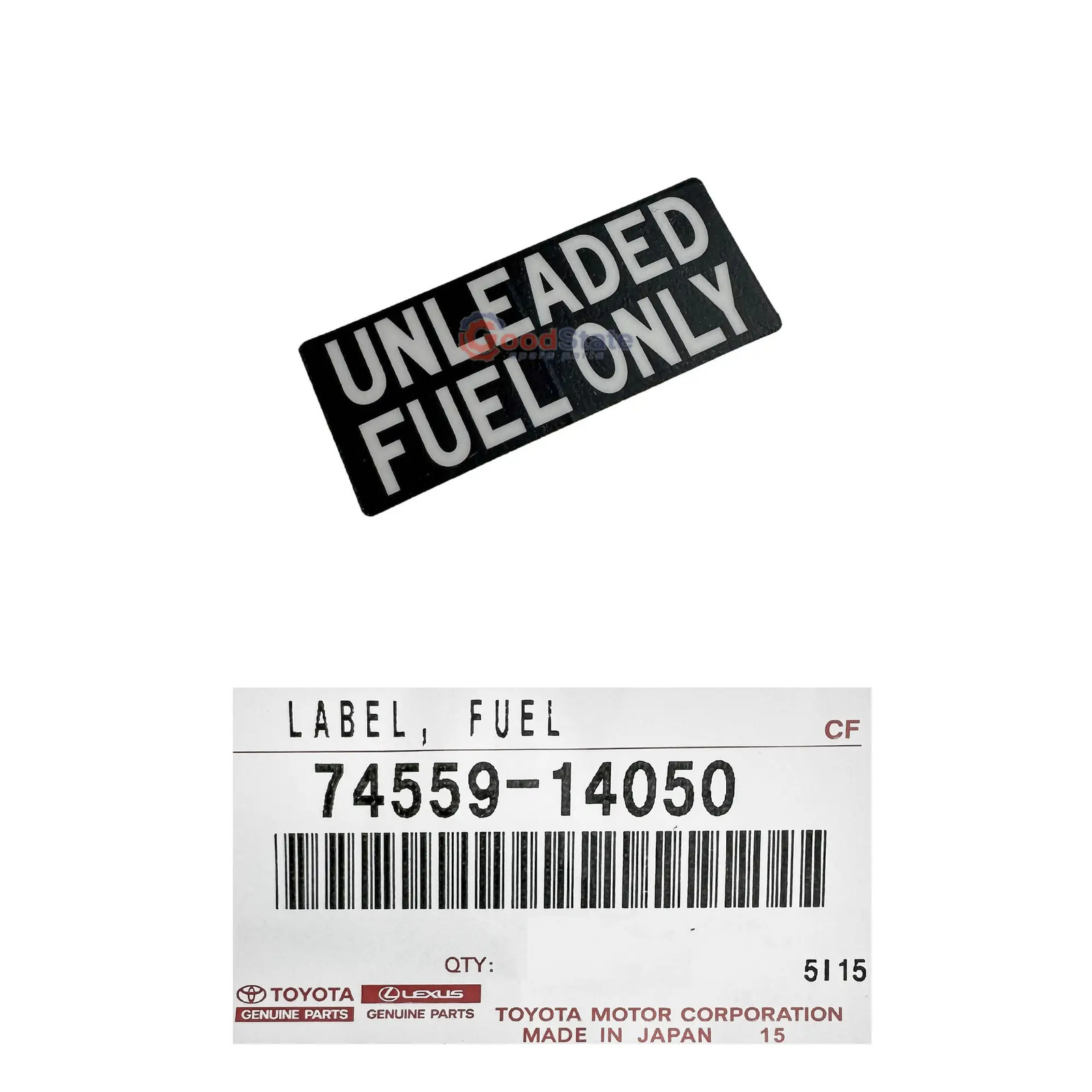 Toyota Genuine Unleaded Fuel Only Decal Label Sticker 74559-14050 T100 VCK20