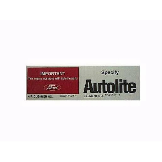 RSP Decal 'Autolite..' Shaker Air Cleaner Base Falcon XY GT - BD4383 Auto