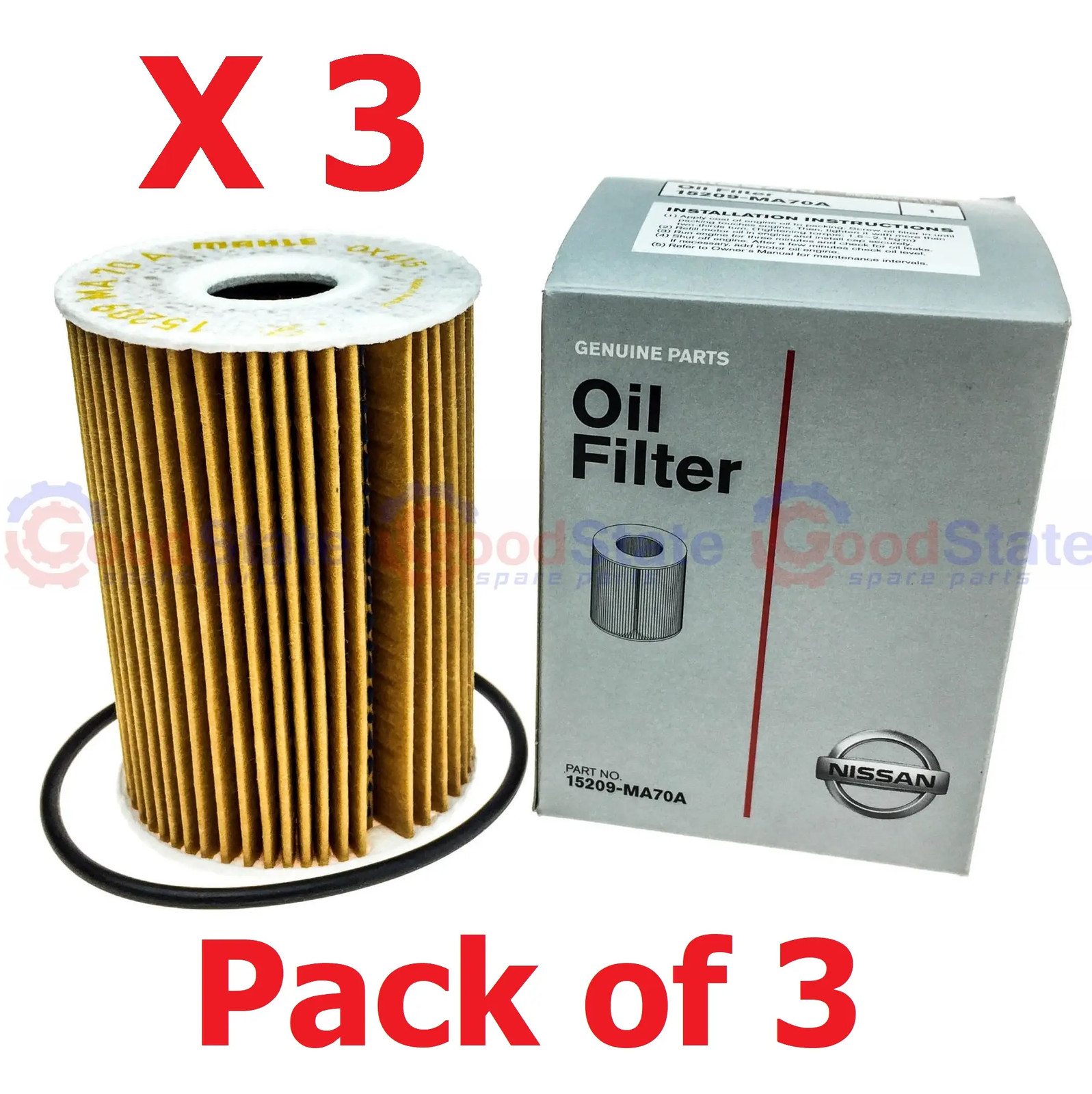 GENUINE Nissan Patrol Y61 GU ZD30DDTI Oil Filter Set Pack Of 3 15209MA70A