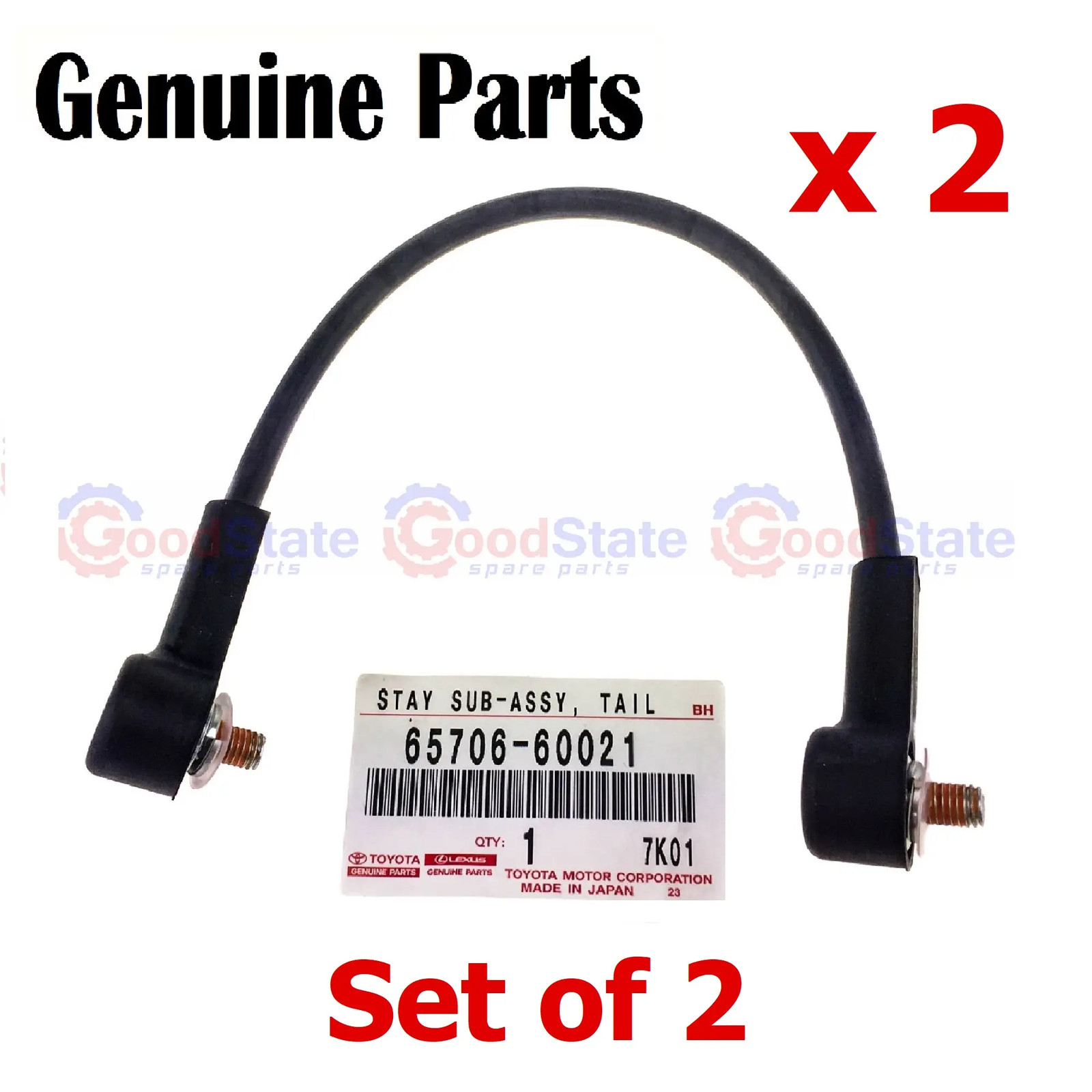 Genuine Toyota LandCruiser 100 Series HDJ Tailgate Wire Cable Strap Set RH LH