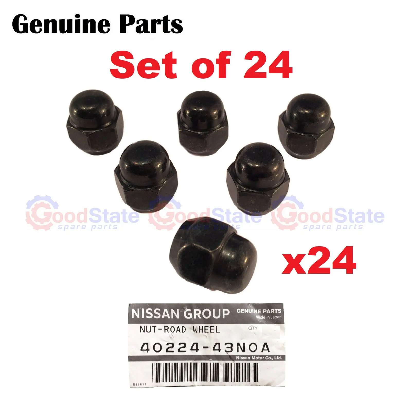 GENUINE Nissan Patrol GQ GU Y60 Y61 Black Wheel Nut Set of 24 GS60