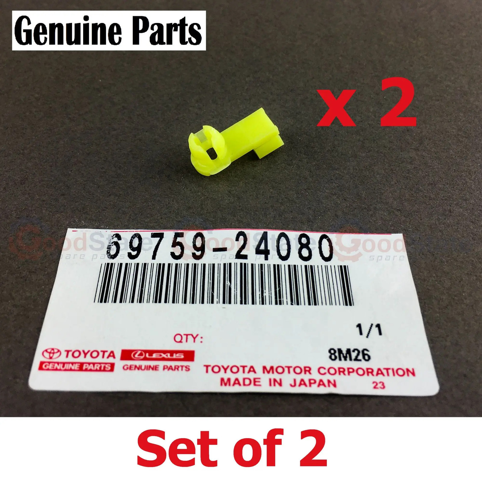 Genuine Toyota LandCruiser 80 Series Door Lock Handle Clip Yellow x2 69759-24080