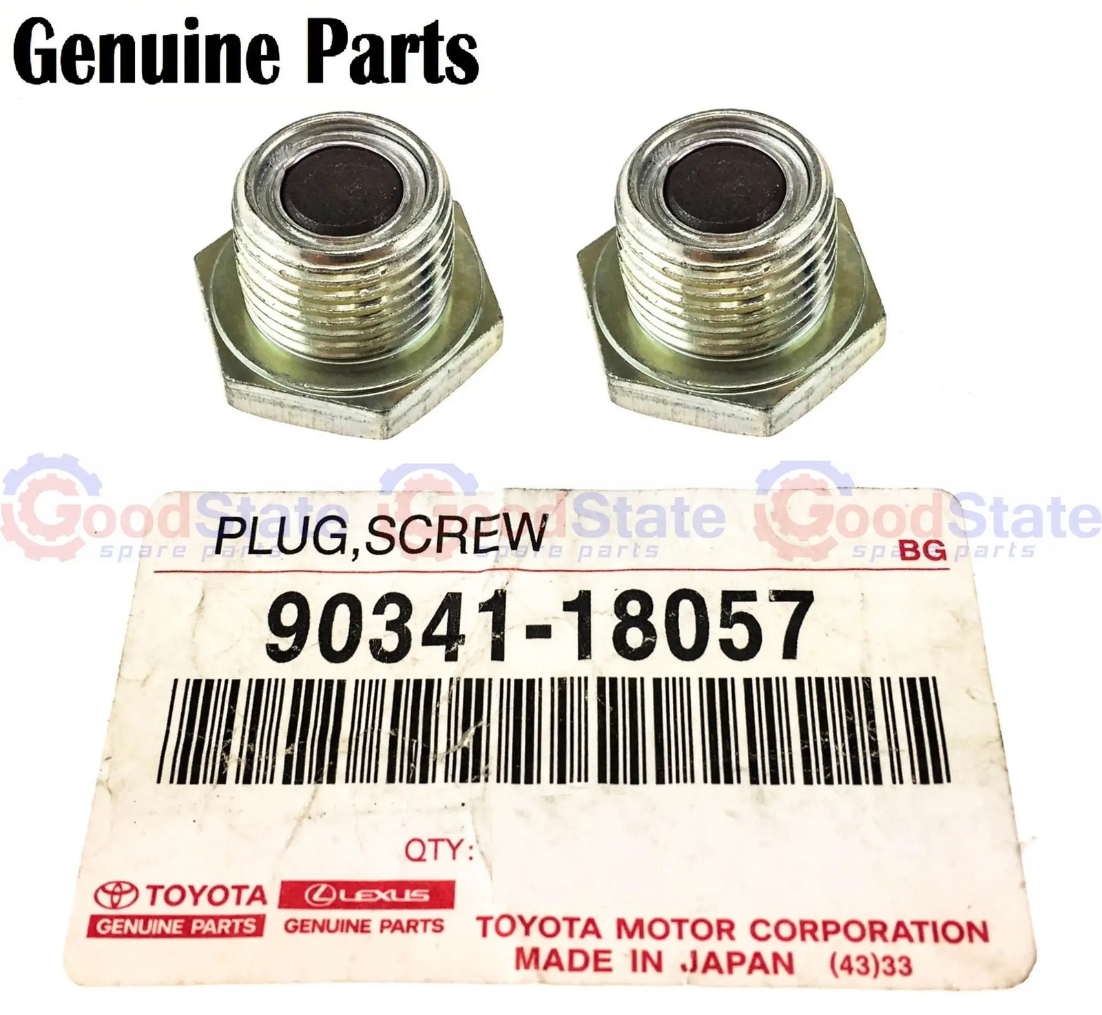 Genuine Toyota LandCruiser 80 100 105 Series Magnetic Plug x2 90341-18057