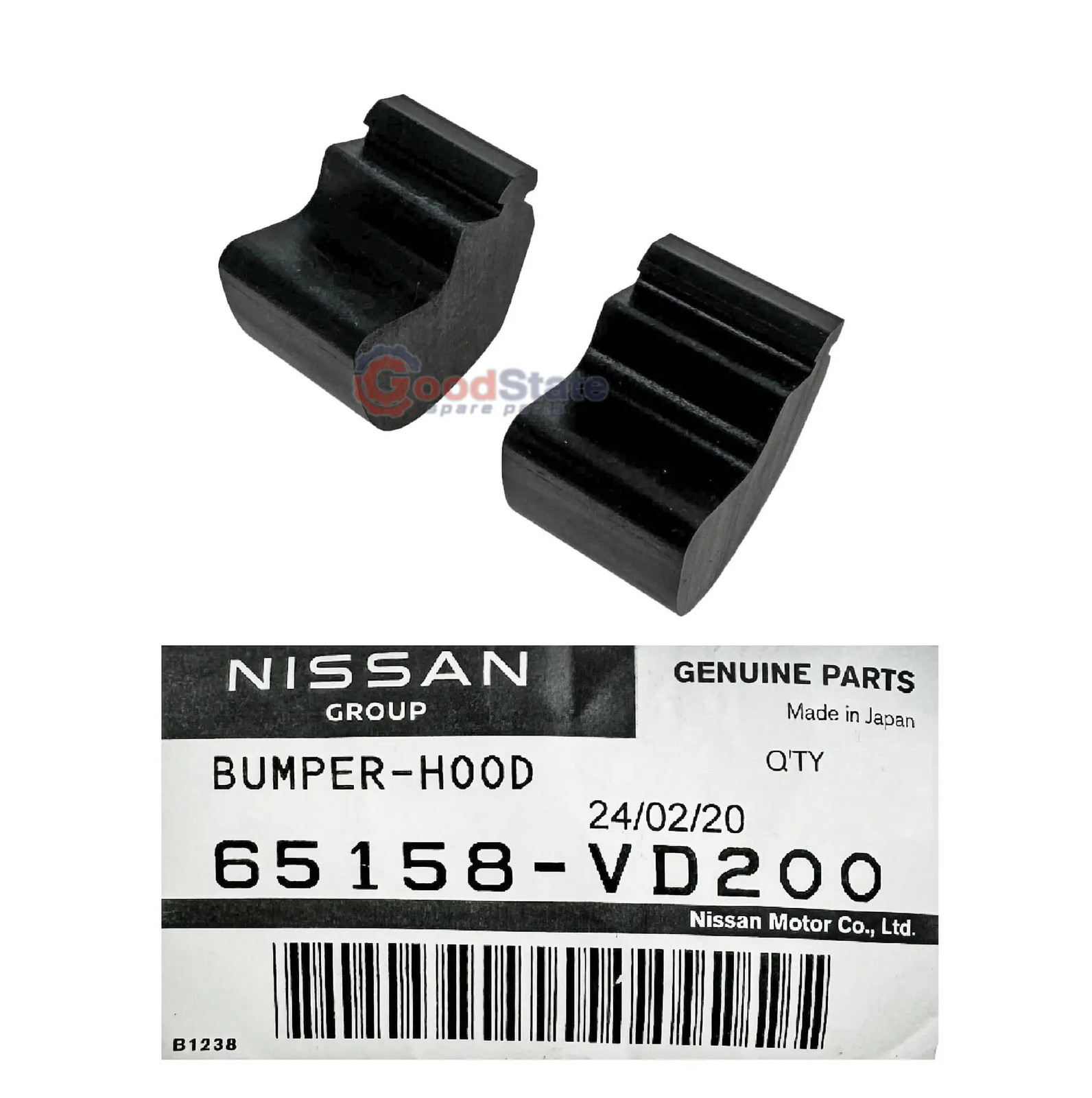 GENUINE Nissan Patrol Y61 Series 4 Bonnet Bump Stop Rubber Middle x2 65158VD200