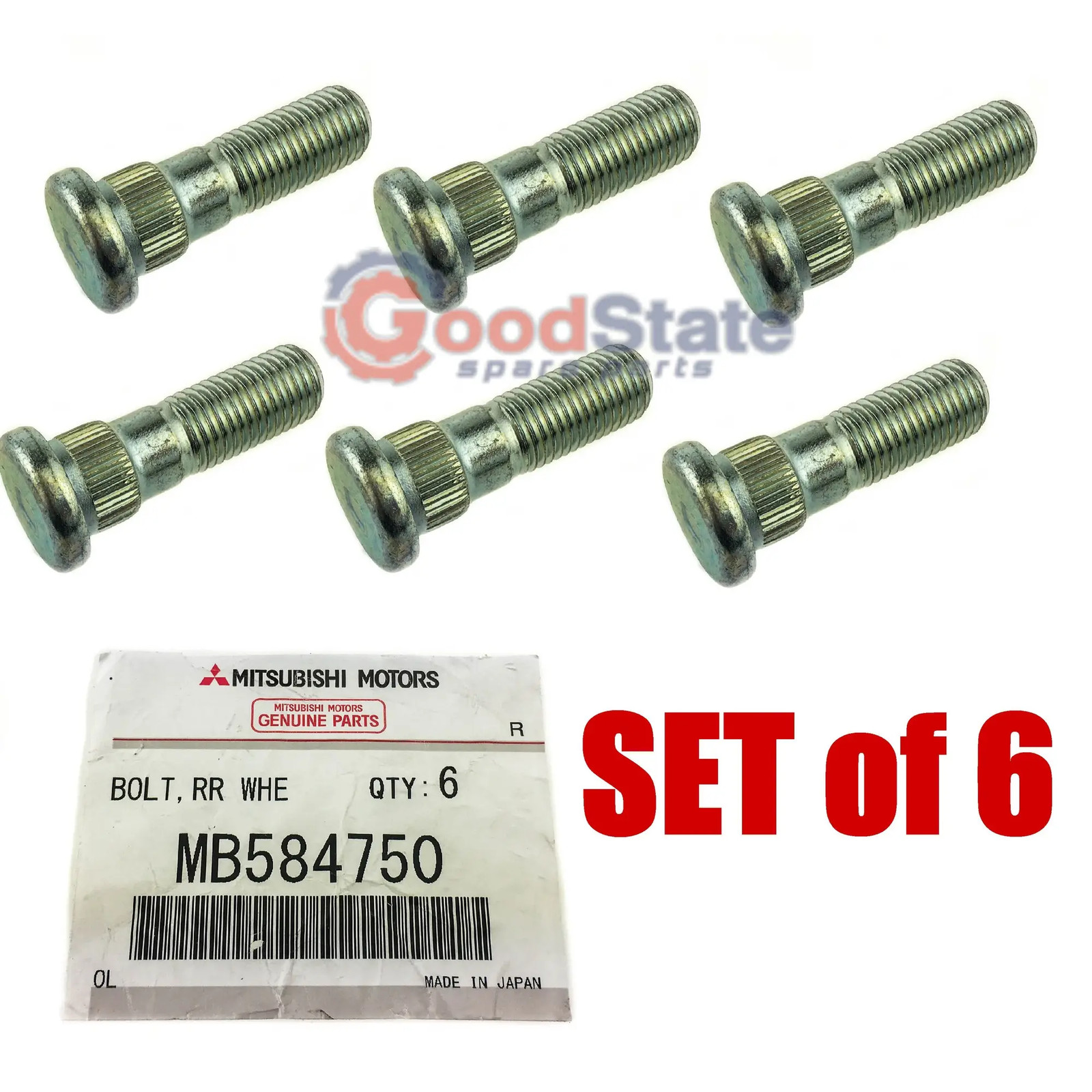GENUINE Mitsubishi Triton Wheel Stud Set of 6 MB584750 MH MJ MK ML MN MQ MR
