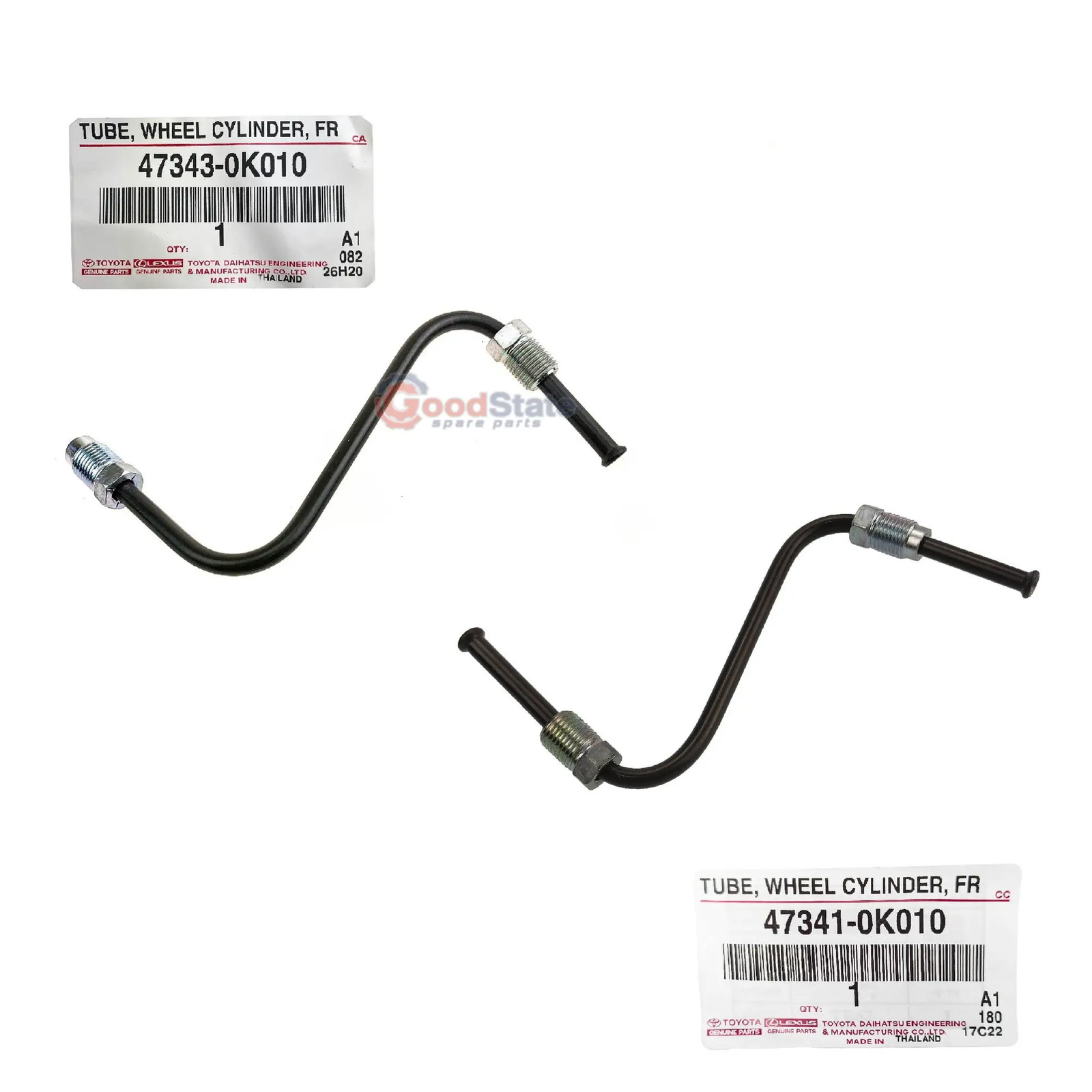 Genuine Toyota Hilux KUN26 KUN25 GGN25 1GR 2KD 1KD Front Caliper Brake Pipe Set