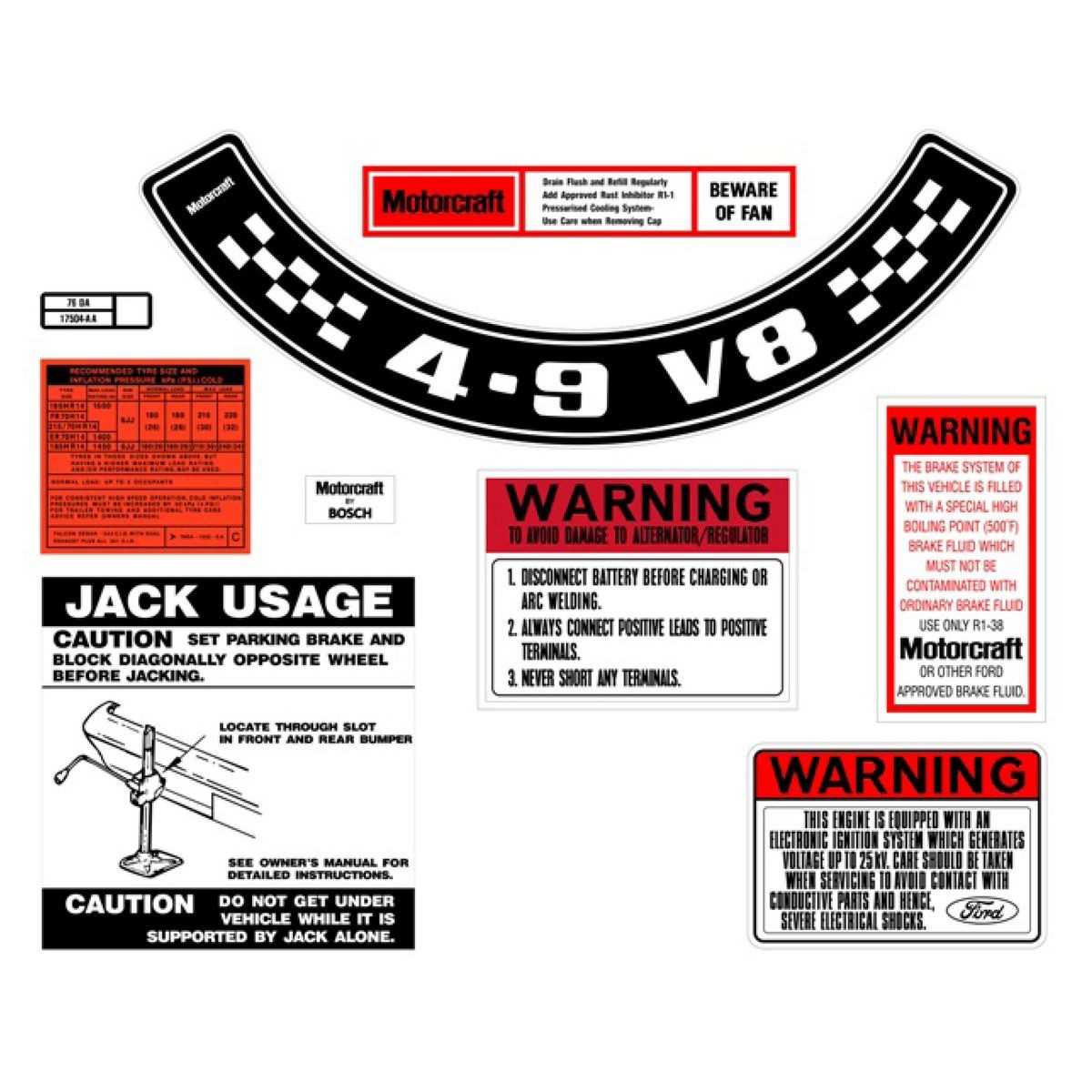 Rare Spares - Decal Kit XC ZH 4.9 V8 - BD2074 Auto
