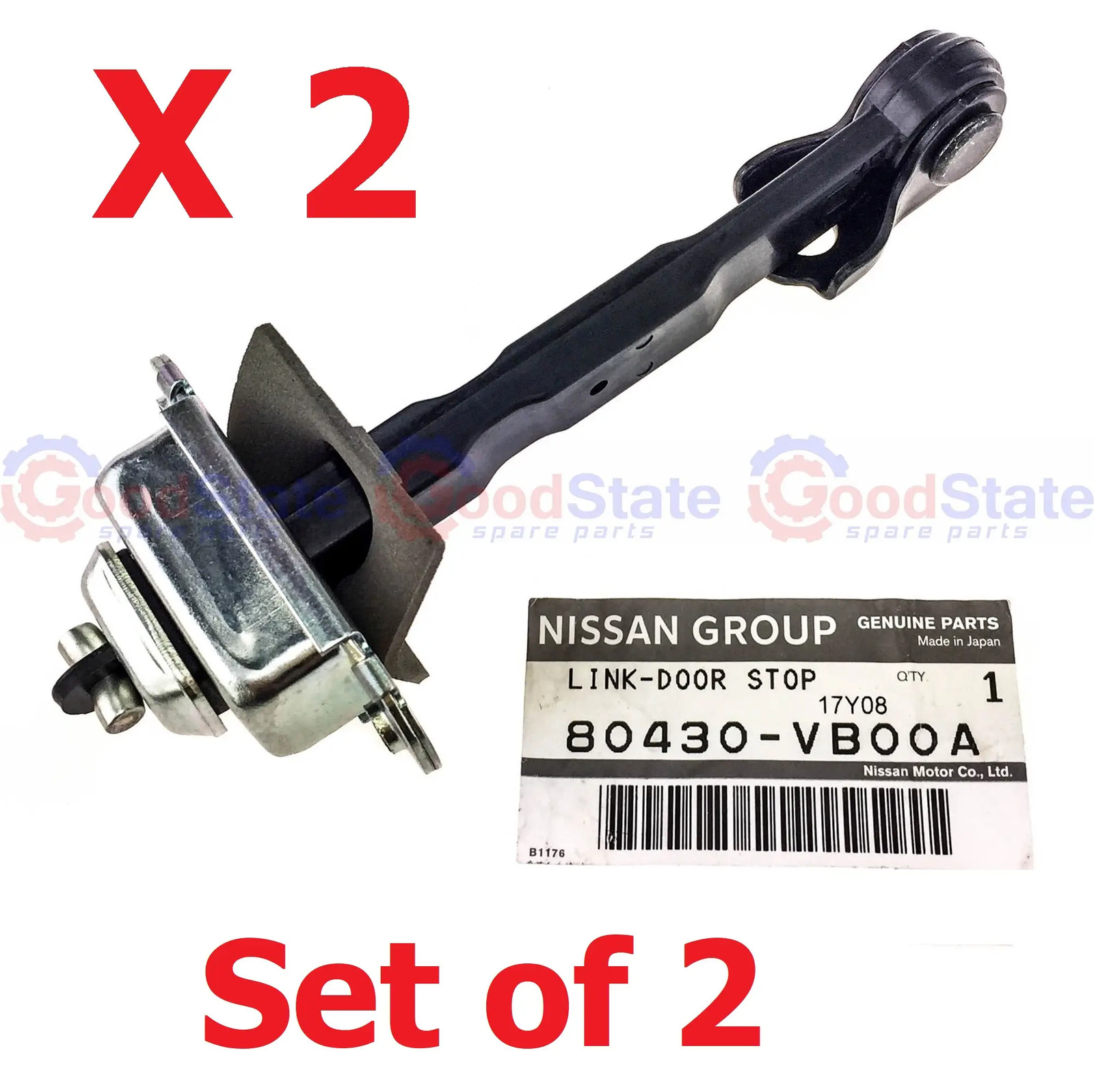 GENUINE Nissan Patrol Y61 Front Right Check Strap Stopper Hinge x2 80430VB00A