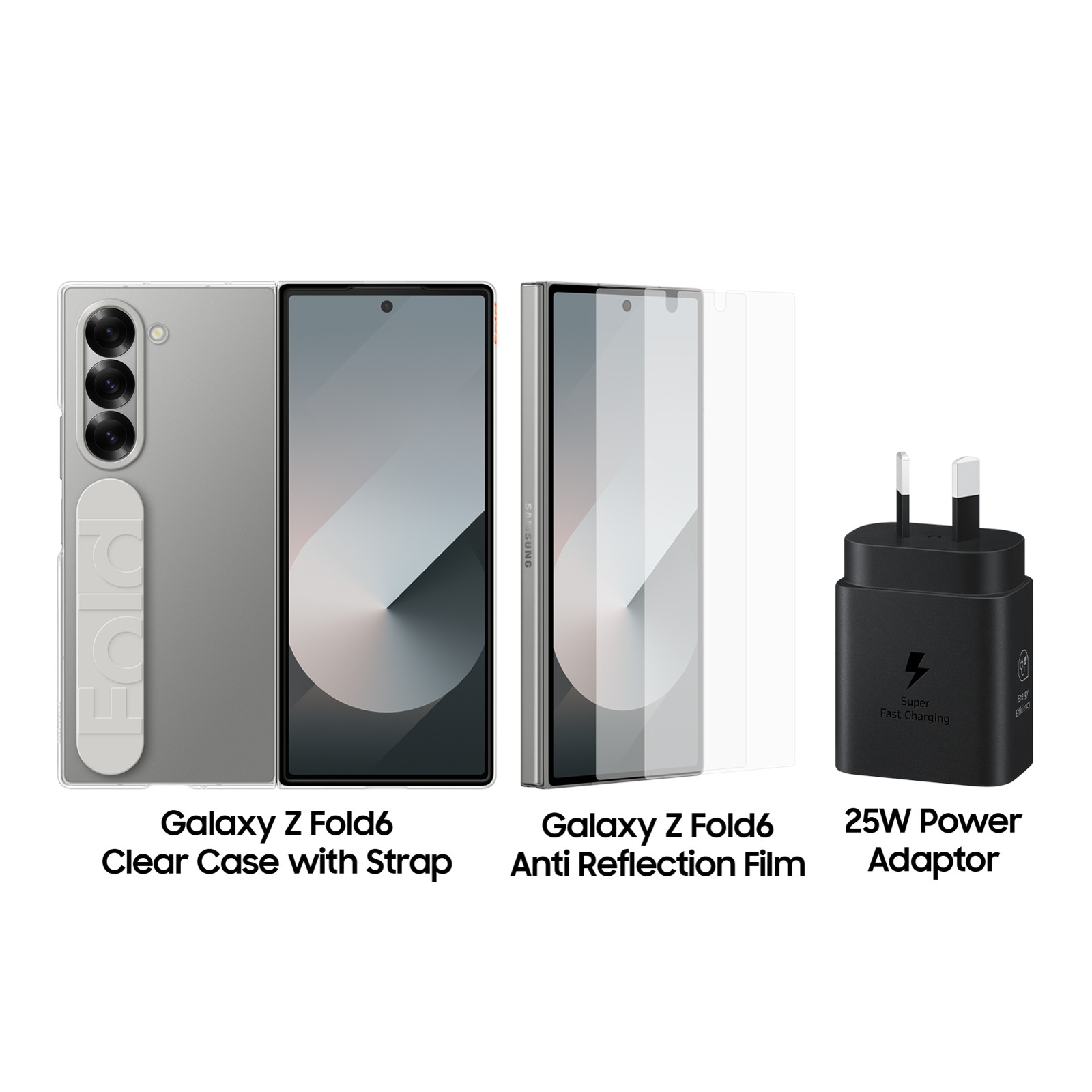 Samsung Galaxy Z Fold6 Accessory Bundle EF-QF956CTEPAU Transparent & Black