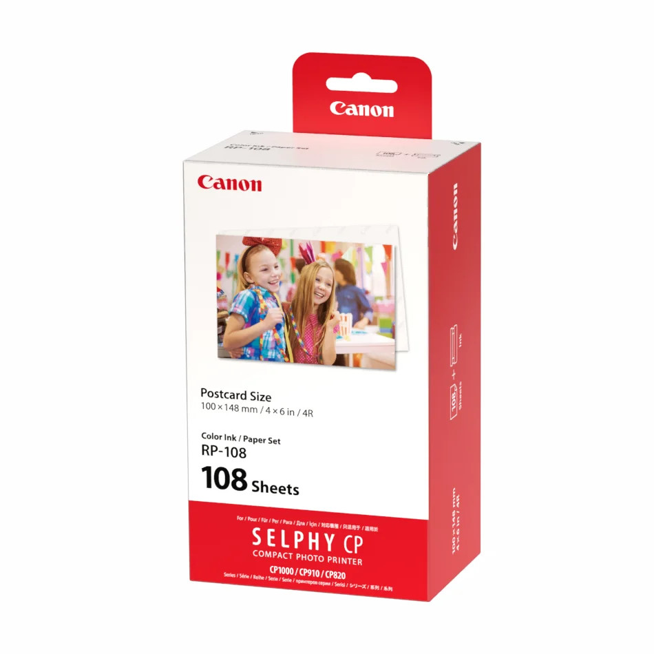Canon Selphy RP-108 High-Capacity Postcard Size Ink and Paper Pack
