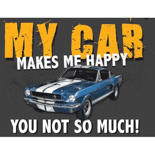 GearUp Metal Sign - My Car Makes Me Happy Auto