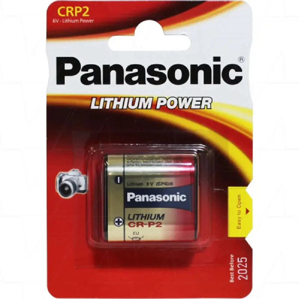 Panasonic CR-P2 6V Lithium Battery 1pk CR-P2W/1BE 10 Years