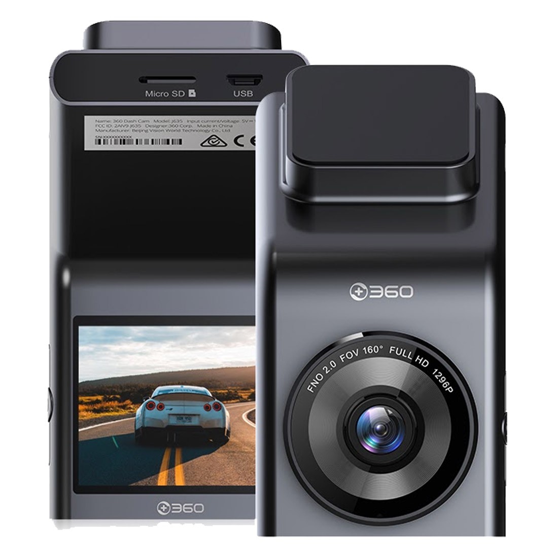 360 G300H Dash Cam Full HD Car Camera Video Recorder Black 12 Months