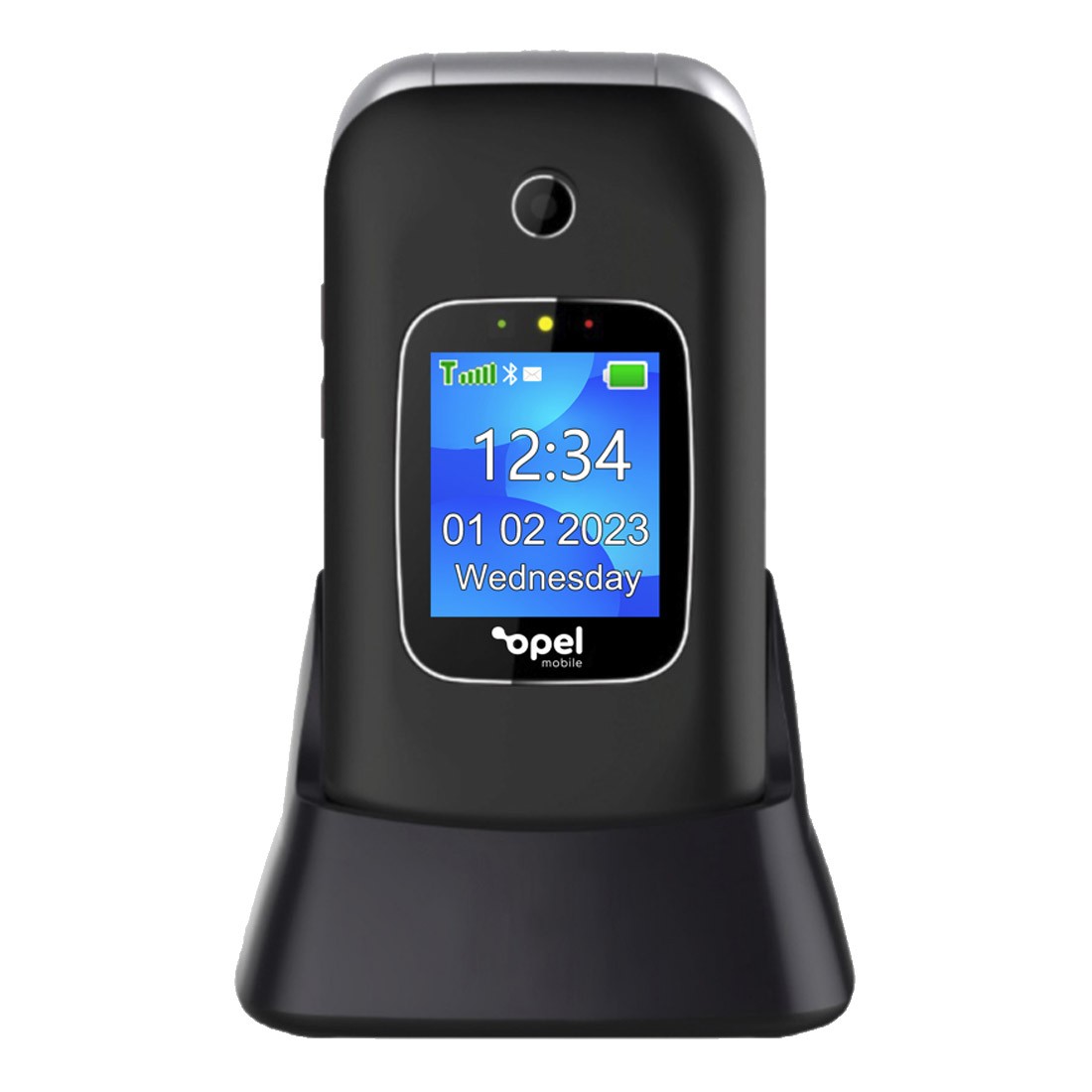Opel OMFP622B Flip Phone 6 2.4 in Keypad Black Unlocked 32 GB Bluetooth