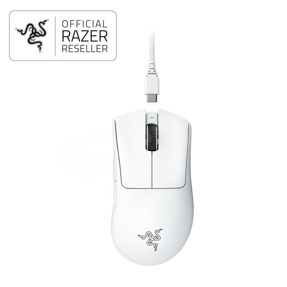 Razer DeathAdder V3 Pro Wireless Ergonomic Gaming Mouse White 30000 DPI