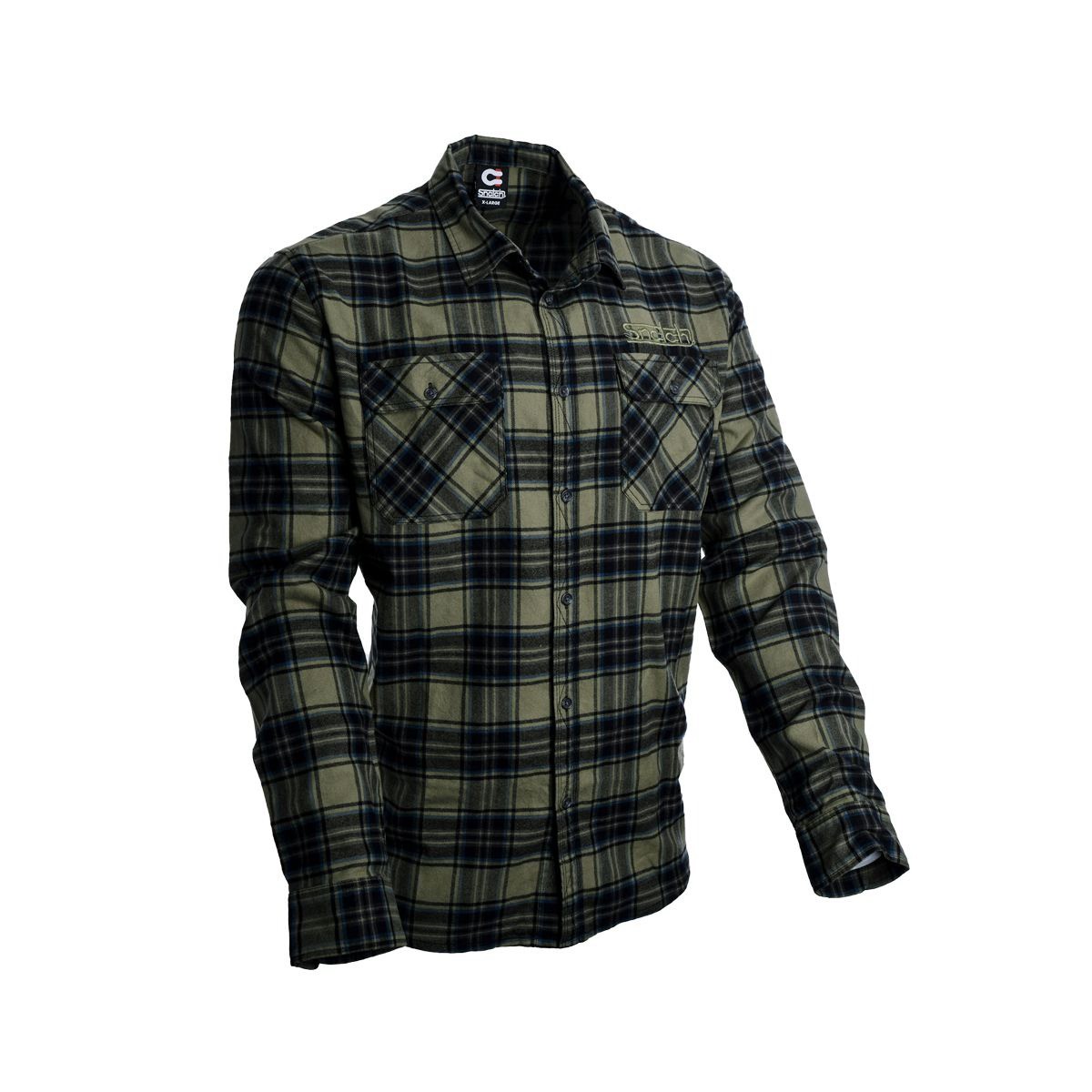 Snatch Sundown Flannel Check Long Sleeve Olive Check Sml - SM4403OCSML Auto