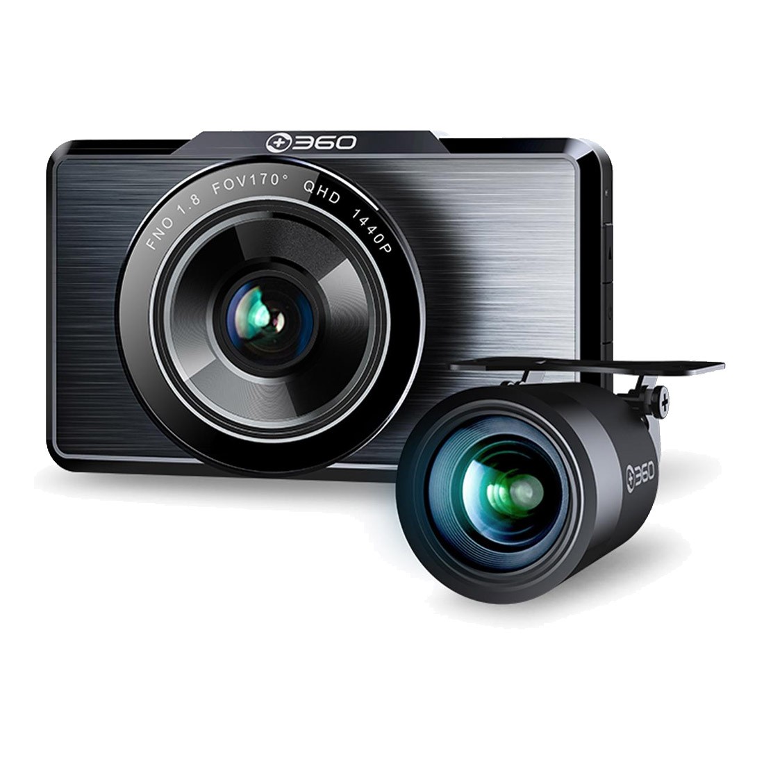 360 G500H Dual HD Dash Cam Video Recorder GPS Night Vision G-Sensor Black