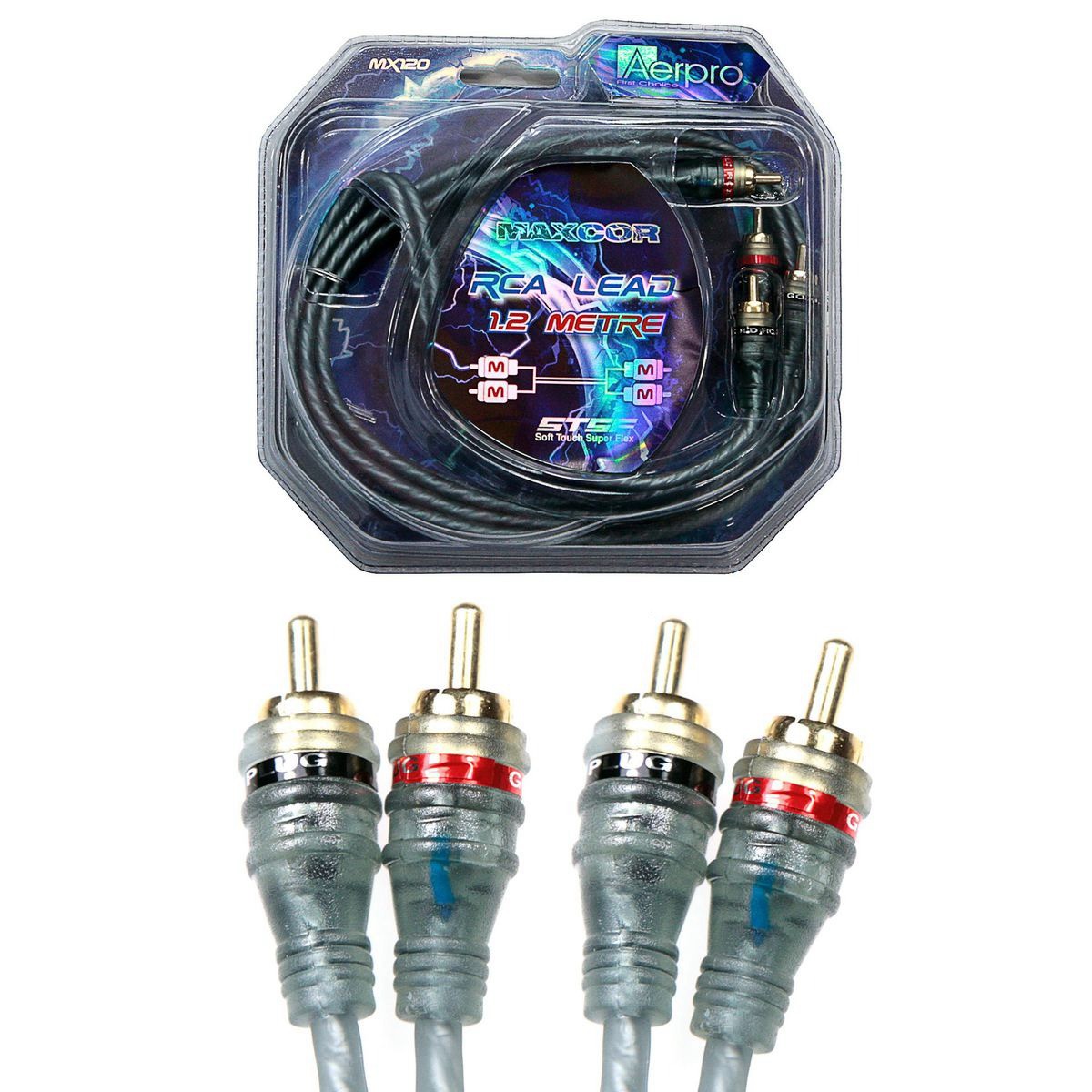 Aerpro RCA Lead 1.2m 2m/2m - MX120 Car Audio Auto Part