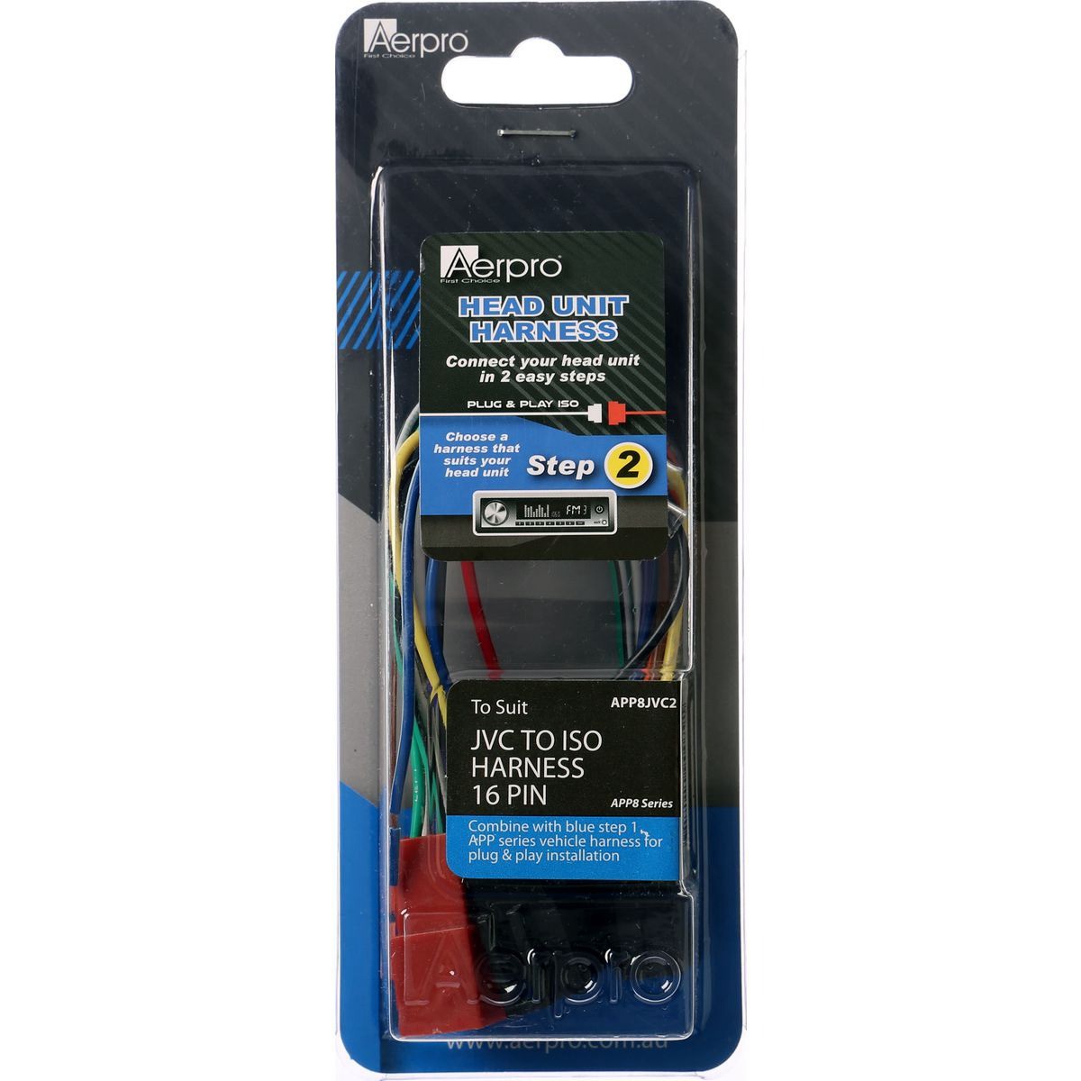 Aerpro JVC Head Unit Wiring Harness 16 Pin (Suit 2010 Onwards) - APP8JVC2 Auto