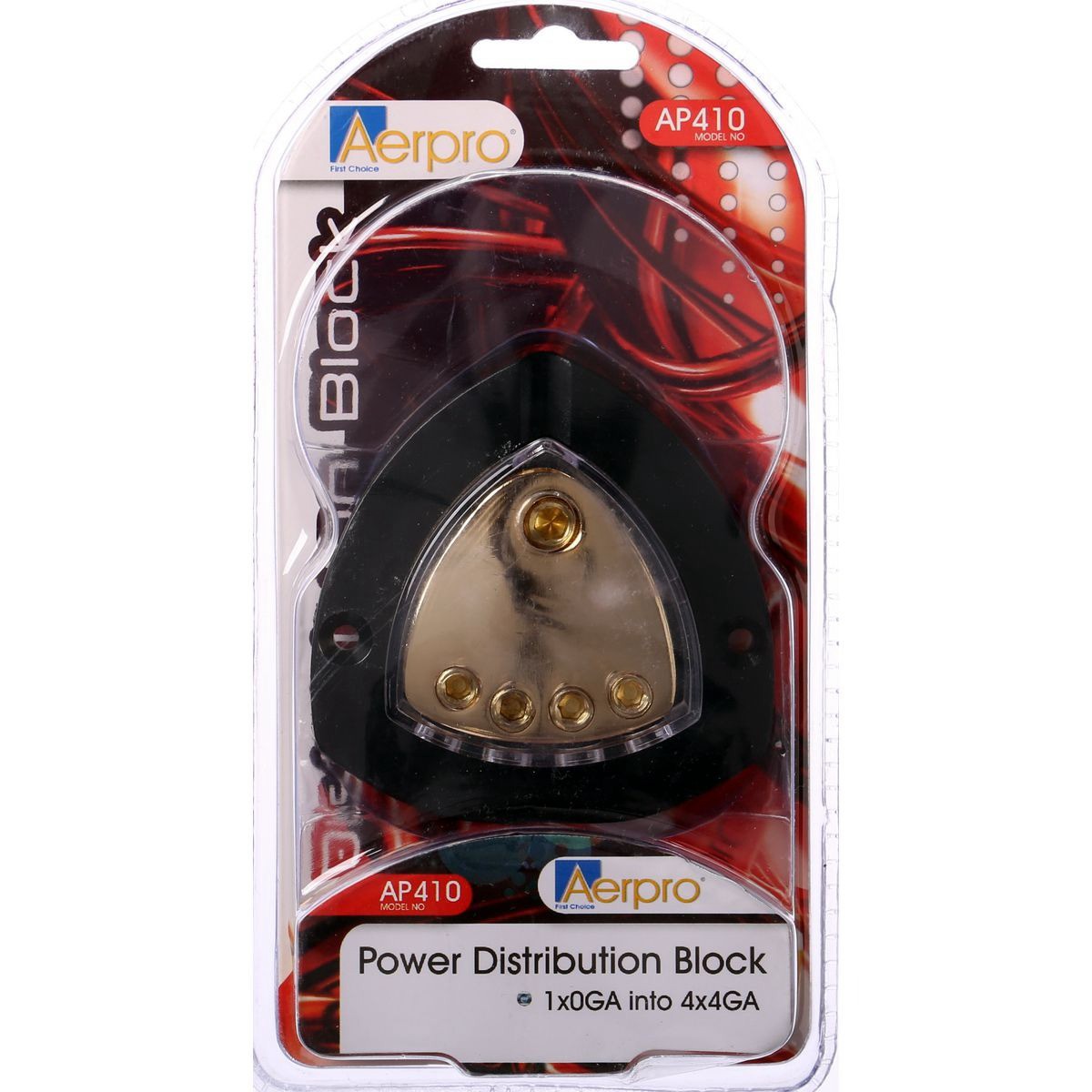Aerpro Distribution Block 1 x 0GA/4 x 4GA - AP410 Auto Part