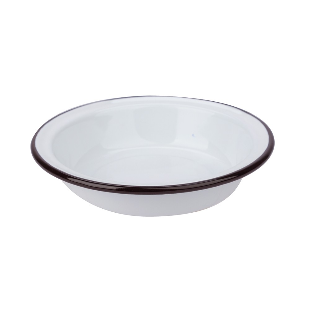 Falcon Enamel Pie Dish White Black 14cm 153162 Bakeware Specified Other Ovenware