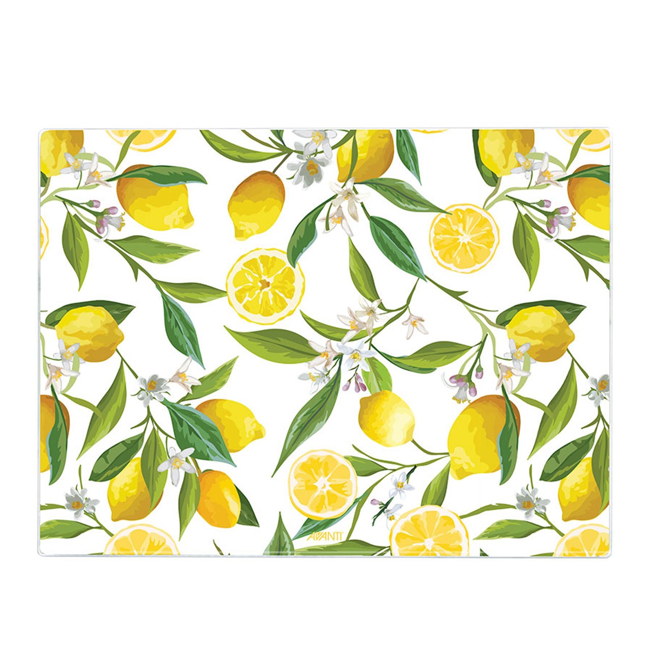 Avanti Lemons Tempered Glass Surface Protector 266887 Cheese Serving Board