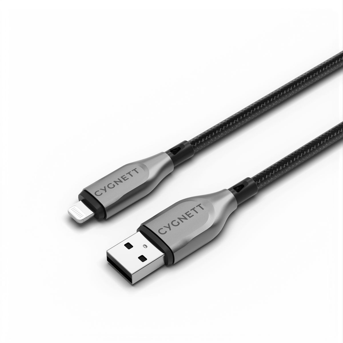 Armoured Lightning To USB-A Cable - Black 1m - CY4658PCCAL Car Wiring Adapter