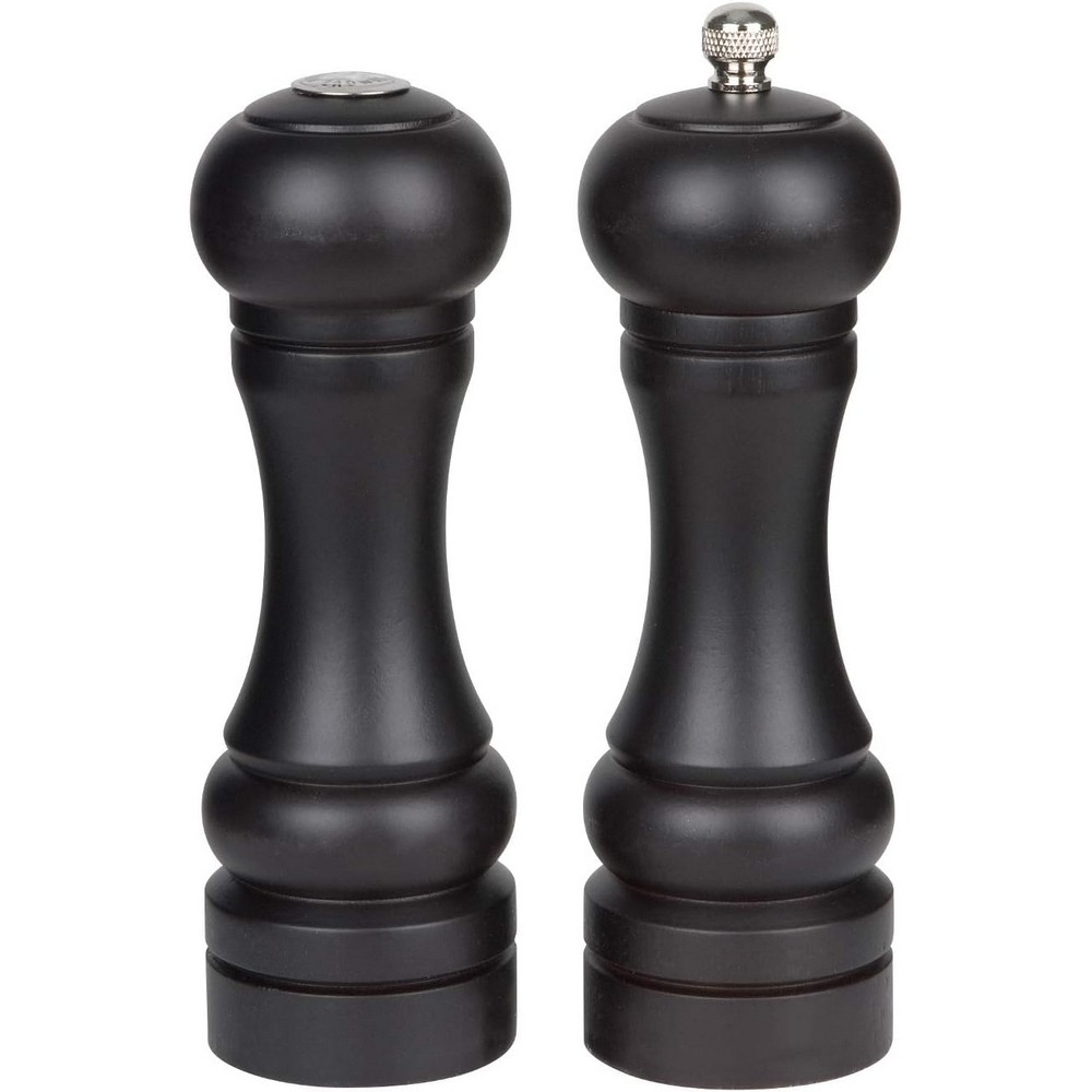 Trudeau Seville Salt Shaker & Pepper Mill Set Ebony 15cm Metal 271245