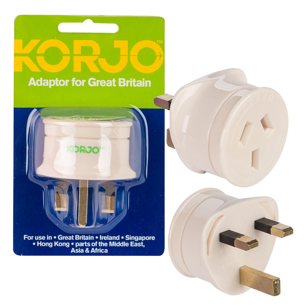 Korjo Great Britain Adaptor Plug Converter KAUK 128210 Electrical Travel