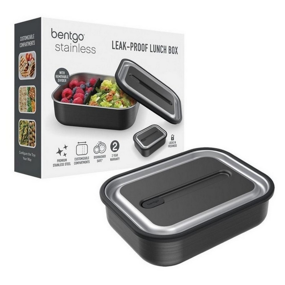 Bentgo 248700 Stainless Steel Leak Proof Lunch Box Carbon Black 1.2L