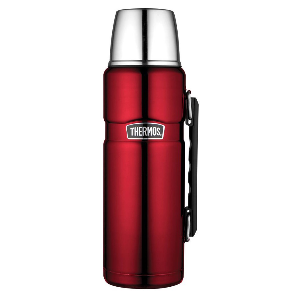 Thermos King Vacuum Flask Stainless Steel Red 2L Insulated Keeps Cold 24 hrs
