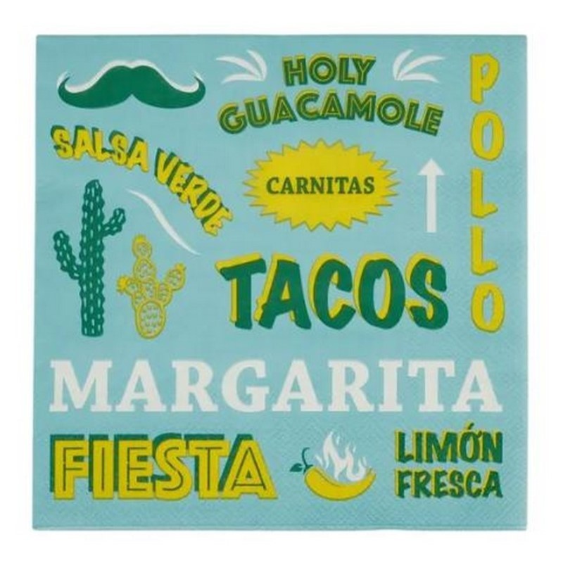 Coast To Coast Taqueria 3-ply Paper Napkins 33x33cm 20pce 259286