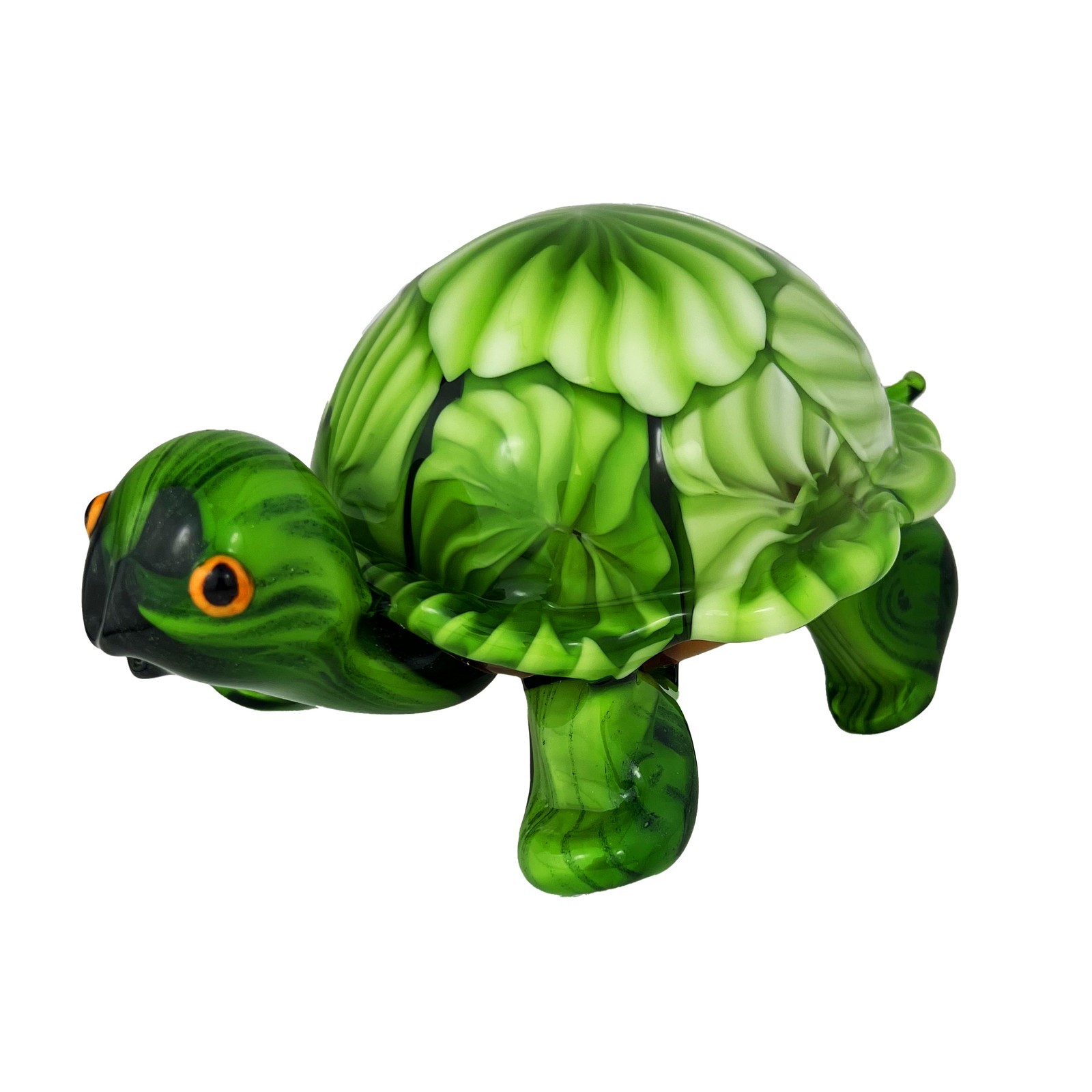 Zibo Green Coloured Glass Sea Turtle 17cm Decorative Pieces 262861