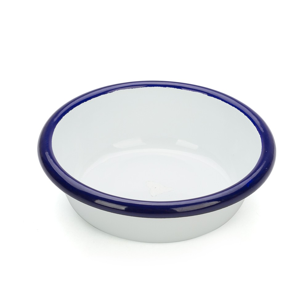 Falcon Enamel Round Desert Dish White & Blue 10cm 880013 Bowls