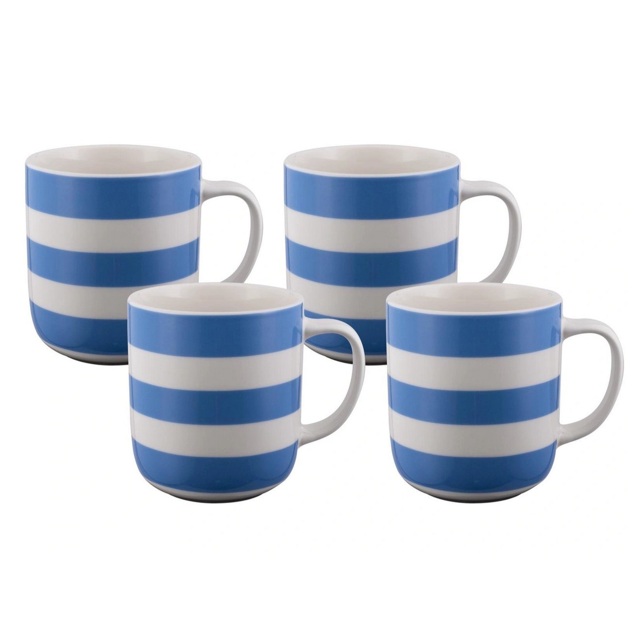 Bundanoon Classic Mug Set Nautical Stripes Royal Blue 400ml 4pce 266881