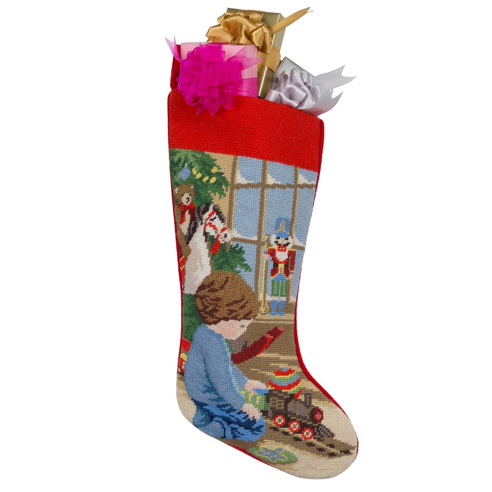 Sferra Boy Christmas Stocking Wool 437613 Italy Party Decorations