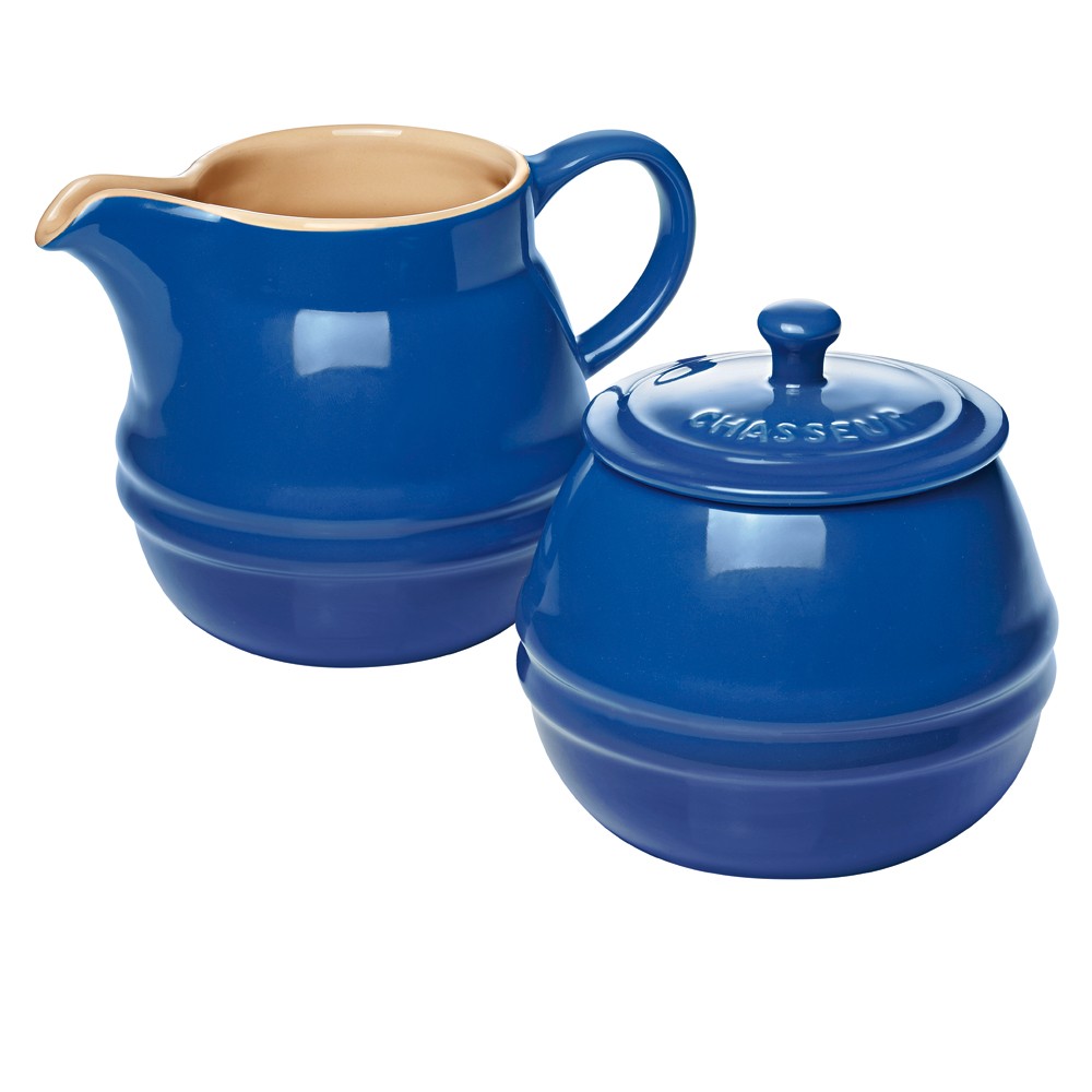 Chasseur La Cuisson Sugar & Creamer Set Blue Iron 407778 France