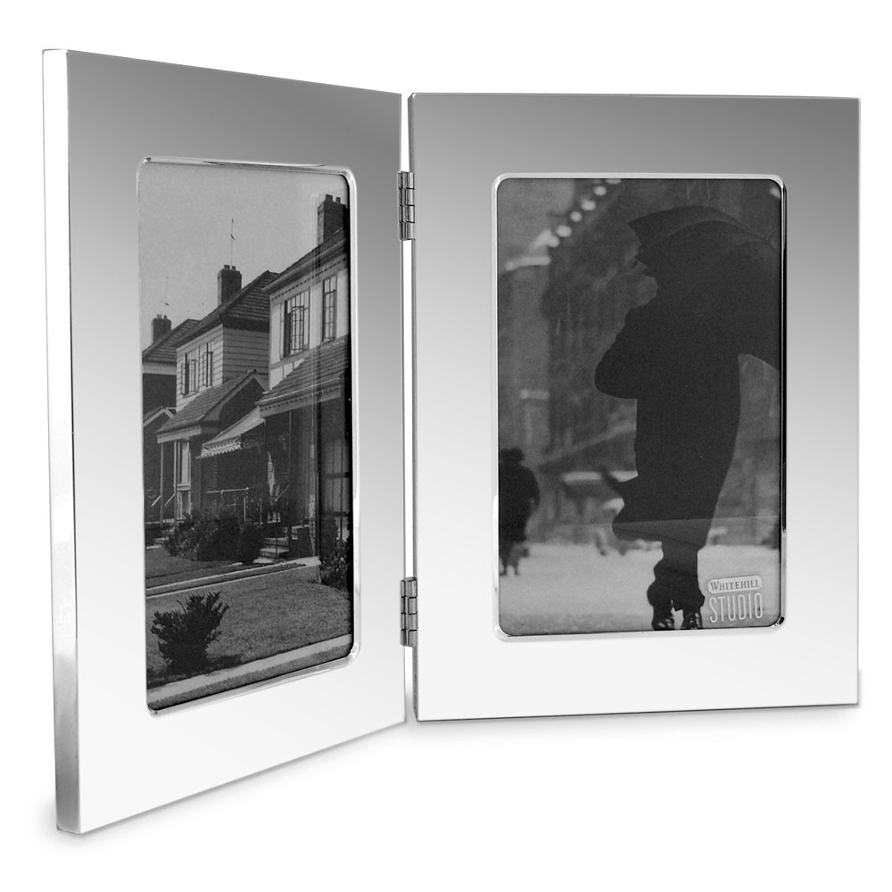 Whitehill Studio Silver Plated Double Photo Frame 13x18cm Plain 920228