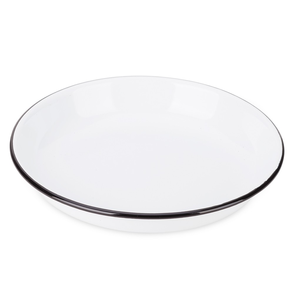 Falcon Enamel Pasta Plate White & Black 24cm 545768 Dinnerware Serveware