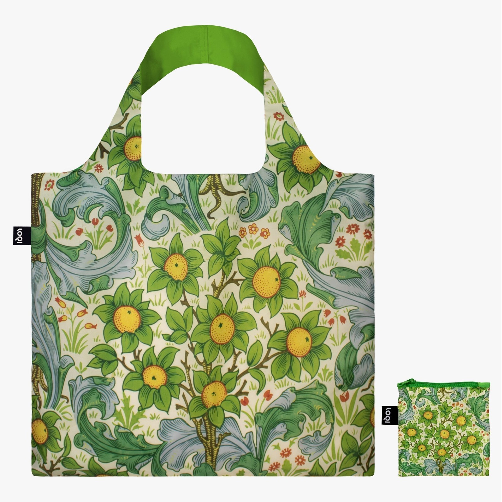 LOQI William Morris Orchard Recycled Green Tote Bag 263109 Handbag Accessories