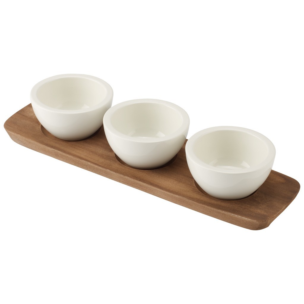 Villeroy & Boch Artesano Original Dip Bowl Set 4pce Wood 970815 Serving Bowls