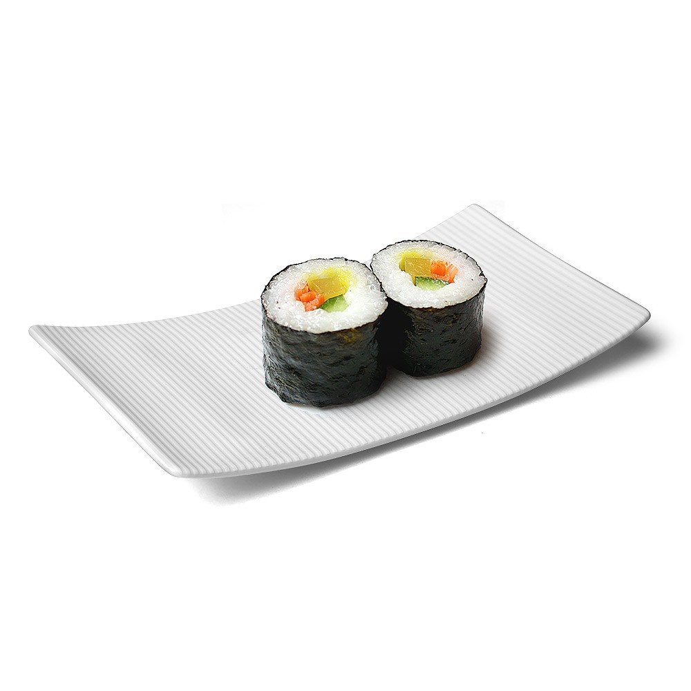 Lifestyle Stripe Sushi Dish Small White 21x12cm 681110 Servingware Bowls