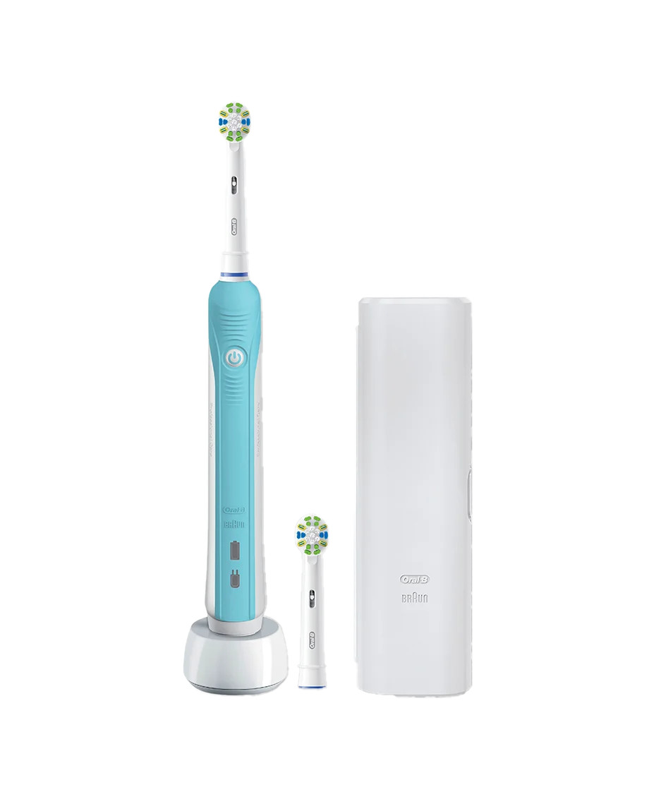 Oral-B Pro 800 PRO800BL Rotating Electric Toothbrush Battery Travel Case Blue
