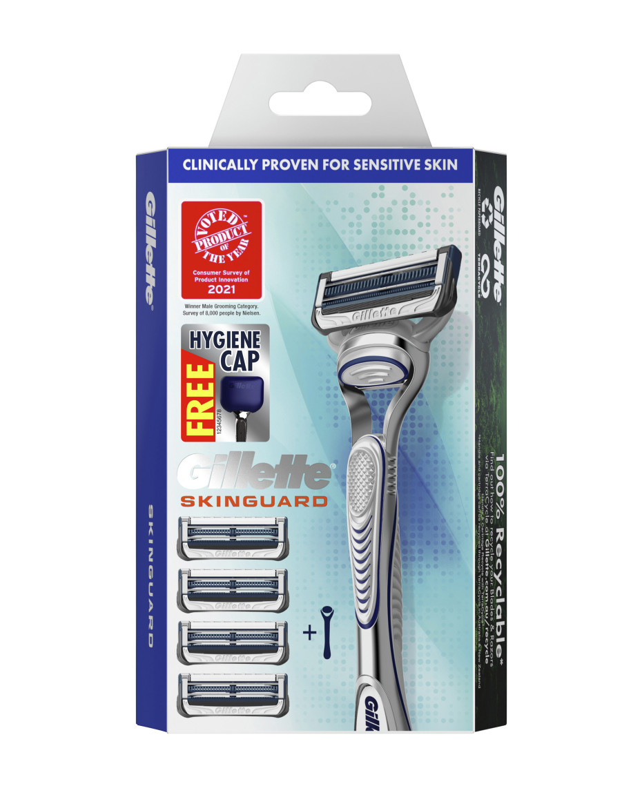 Gillette Skinguard Razor With Blades Refill 4 Pack SKNGRD4UP Men&apos Razors